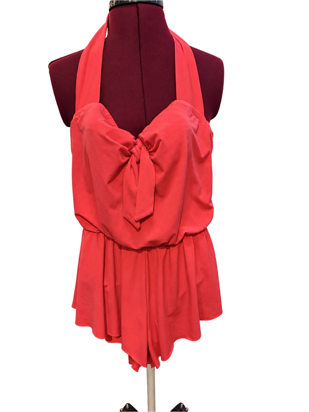 Magicsuit Bright Pink Halter Swimdress with Built-In Bra
